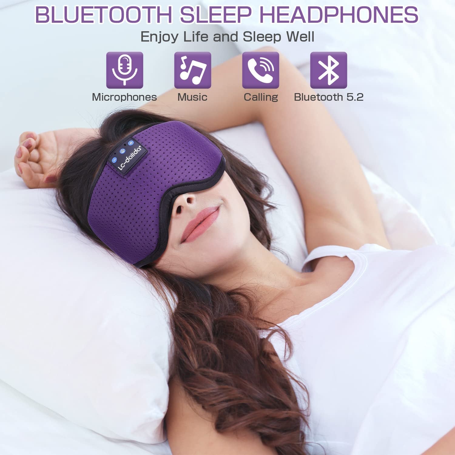 Bluetooth Sleep Headphones & Silk Eye Mask - Ultra-Thin Stereo Speakers for Side Sleepers - Perfect for Relaxing Sleep and Music Enjoyment